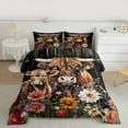 thumbnail image 2 of Manfei Highland Cow Full Size Comforter Sets 3-Piece for Teens Adults,Chic Floral Flower Bedding Comforter Set,Western Farmhouse Lightweight Bedding Sets,Ultra Soft Home Decor,Reversible, 2 of 8