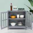 thumbnail image 5 of Modern Storage Cabinet, Cupboard Buffet Credenza with 2 Doors for Multifunction in Kitchen, Hallway, Living Room, Wooden Sofa Table Accent Console Table, Gray, 5 of 12