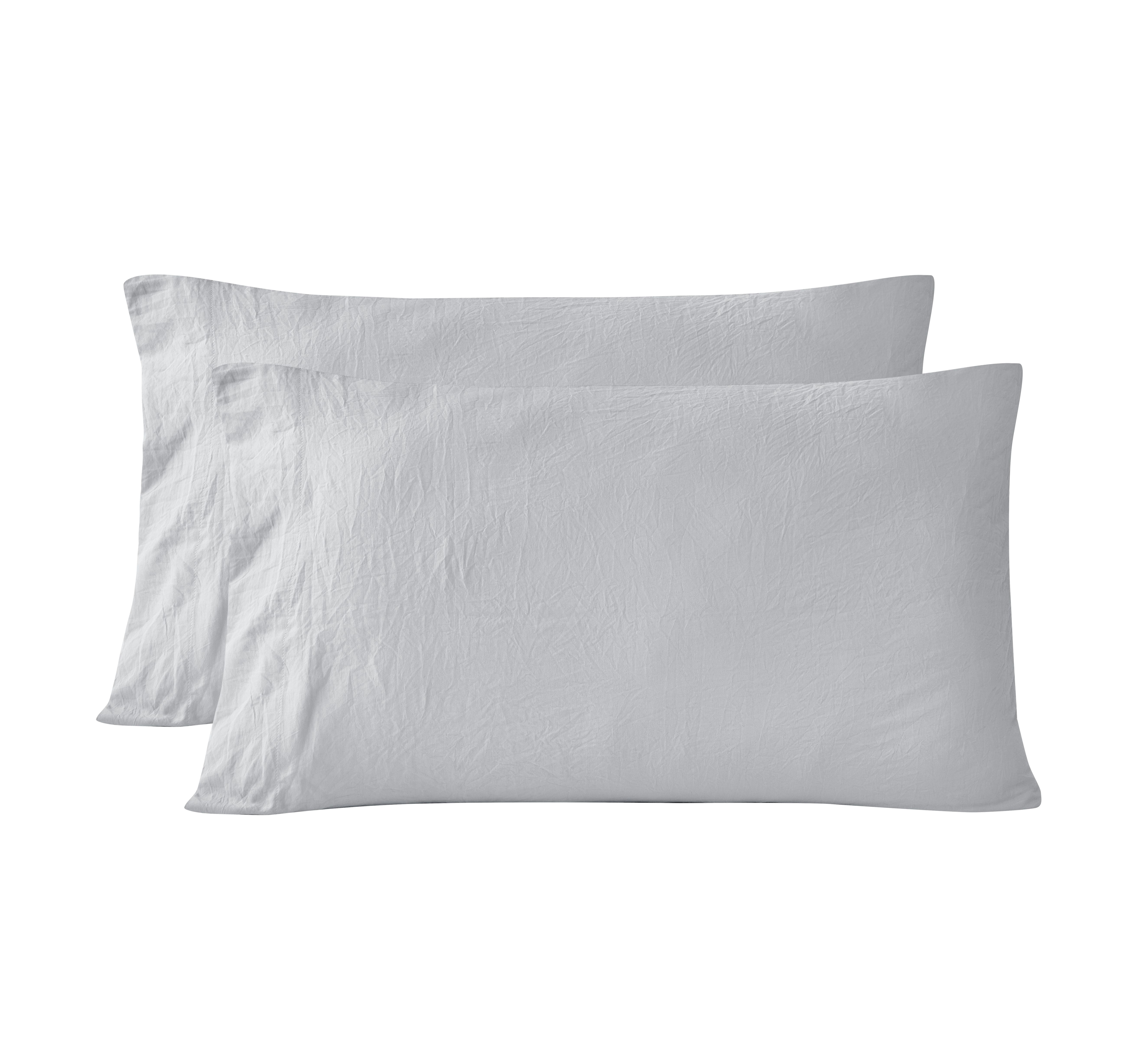 Mainstays Washed Ultra Soft Microfiber Bed Sheet Set, Queen, Soft Silver, 4 Piece