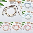 thumbnail image 1 of Women Hand Knitting Shell Charm Bracelet Beaded Chain Bangle Jewelry Accessory, 1 of 8
