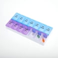 thumbnail image 2 of Unique Bargains 1 Pc 14 Grids Double Row Pill Box for Travel Large Purple Blue, 2 of 6