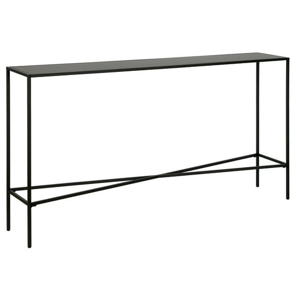 Evelyn&Zoe Henley 55" Wide Rectangular Console Table with Metal Top, Blackened Bronze