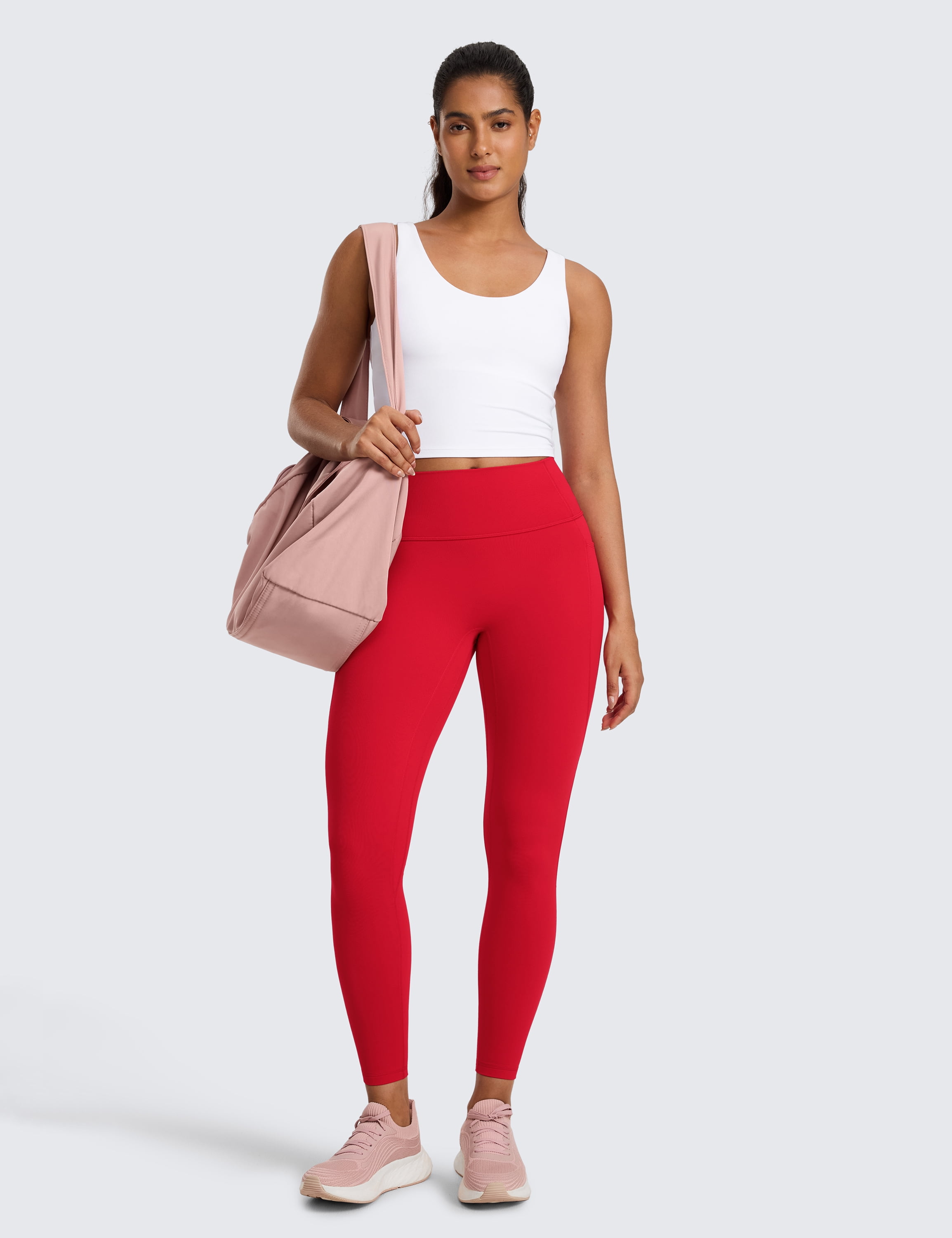 CRZ YOGA Secretsculpt Butterlift Workout Leggings Pockets 25" No Front Seam High Waist Womens Yoga Pants Scrunch Butt