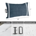 thumbnail image 2 of Navy Blue Outdoor Pillows for Chaise Lounge Chair Waterproof Lumbar Pillows with Insert&Adjustable Strap Beach Headrest Pillow Traditional Rustic Minimalist Striped Pattern Pool Pillow 11"x16", 2 of 9