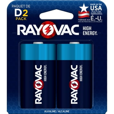 Rayovac High Energy D Batteries (2 Pack), Alkaline D Cell Batteries