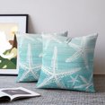 thumbnail image 2 of Pillow Covers 18x18 Set of 2, Turquoise Gray Starfish Throw Pillow Covers Decorative Couch Cushion Cover, Summer Coastal Nautical Ocean Classic Microfiber Soft Pillowcases for Bedroom Living Room, 2 of 9