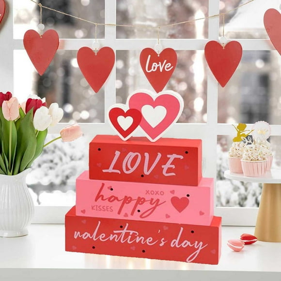 Boovnll Valentines Day Decorations, Valentine's Day Love Ladder Luminous Wood Blocks Love Wedding Party Home Decorations Couple Gifts, Home Decor, Valentines Day Gifts, Valentines Day Decor