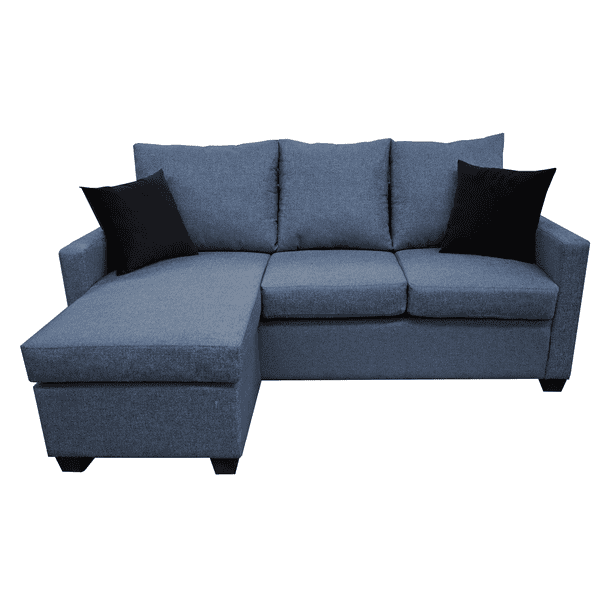 Sala Esquinera El Bazar Store Denver Azul marino, 200x140 cm, Lado derecho e Izquierdo, Lino nacional, Sofa