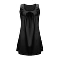 thumbnail image 5 of Women Square Neck Silk Satin Sleeveless Dress With Pockets Black L, 5 of 5