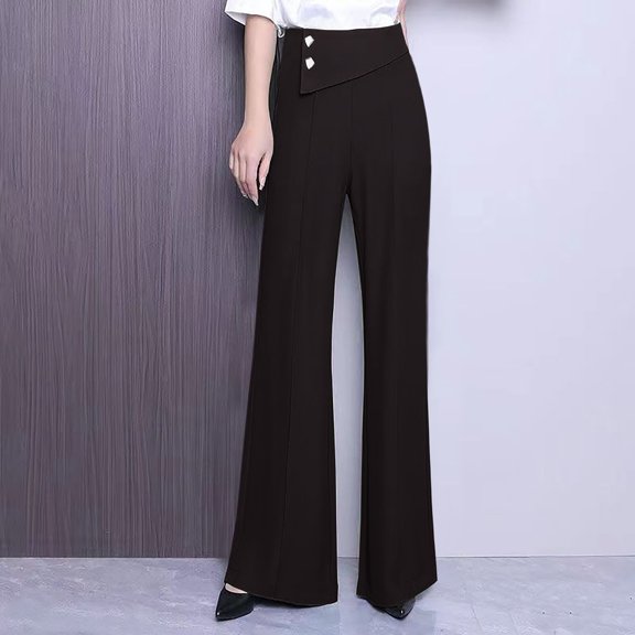Stephy Women's New Thin Elastic Loose Large Size Korean Version of Everything Long Trousers Casual Trousers Haren, Black, L