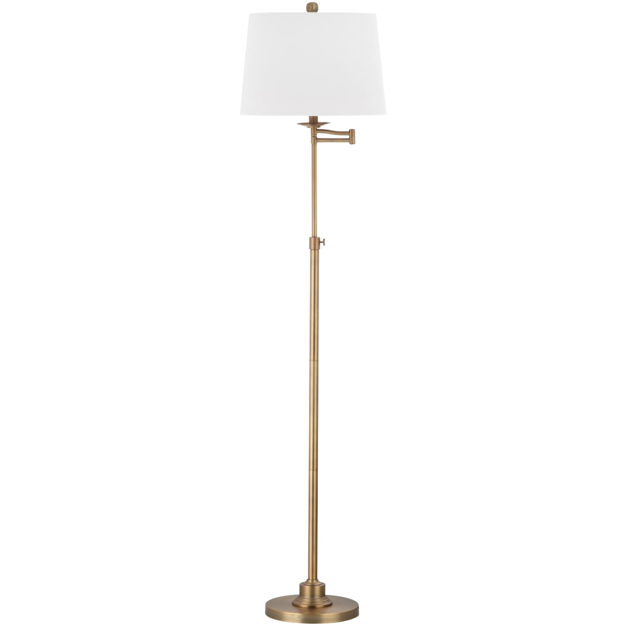 SAFAVIEH Nadia 64.25 in. H Solid Glam Floor Lamp, Gold/Off-White Shade
