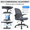 thumbnail image 4 of Primy Ergonomic Office Chair Desk Chair with Adjustable Lumbar Support(Dark Grey), 4 of 6
