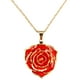 thumbnail image 1 of AliveRose Collares con colgante de rosa, regalo para mujer, collar con colgante de rosa real bañado en oro de 24 quilates, regalo ideal para su esposa, mamá, aniversarios, San Valentín, cumpleaños (ro, 1 of 1