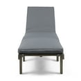 thumbnail image 2 of Lisonu Outdoor Wooden Chaise Lounge Chair, Grey Acacia Wood Recliner with Full-Length Water-Resistant Dark Grey Polyester Cushion for Patio, Lawn & Poolside Relaxation, 2 of 15