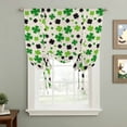 thumbnail image 2 of St Patricks Day Balloon Curtains for Bedroom/Front Door/Bathroom, Farmhouse Country Green Black Shamrock Tie Up Curtains 63 Inch Length Light Filtering Kitchen Curtains Shades for Windows 46"x63", 2 of 8