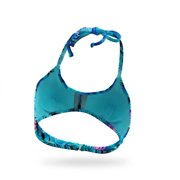 SO Blue Palm Bralette Mesh Center Halter Mesh Bikini Swim Top Swimwear Juniors' Small