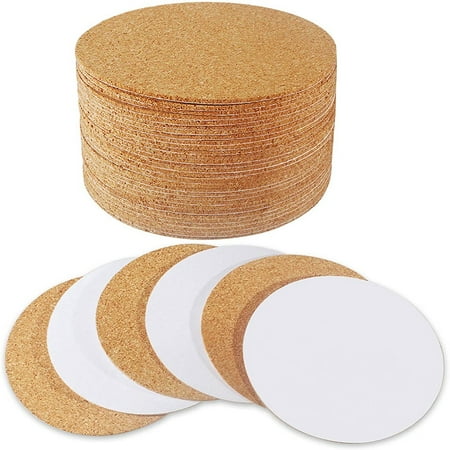 

30 Pack Cork Coasters Round Cork Sheets Cork Tiles Self-Adhesive Cork Cork Backing Sheets for DIY Crafts