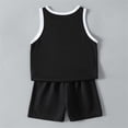 thumbnail image 4 of Kids Two Piece Sets Crew Neck Sleeveless Tank Tops and Elastic Waist Shorts Boys Girls Summer Outfit Set, 4 of 5