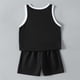 thumbnail image 5 of Conjuntos de camiseta sin mangas con cuello redondo para niños, camiseta sin mangas de color liso con cuello redondo y pantalones cortos con cintura elástica, conjunto de dos piezas de poliéster para, 5 of 9