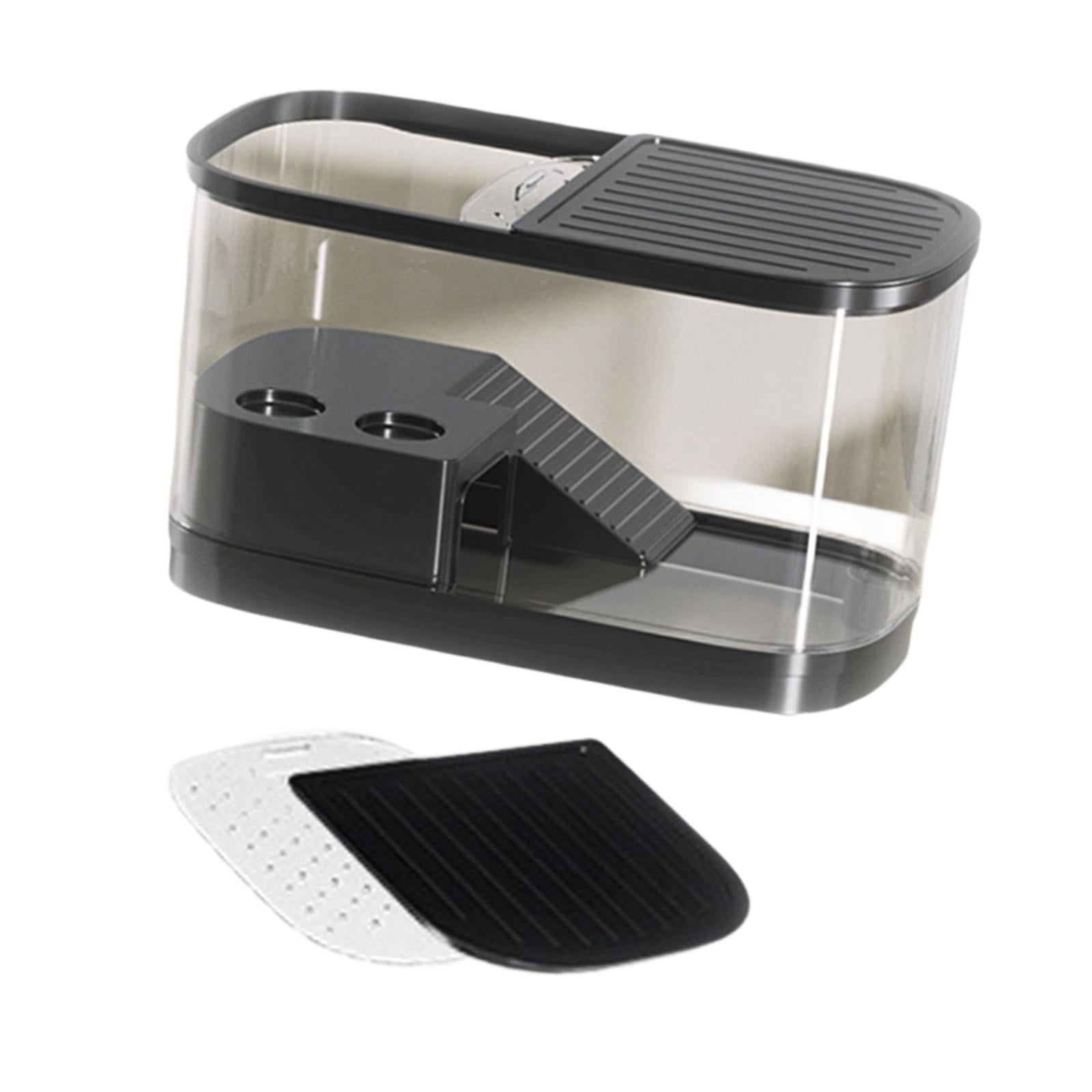 oshhni Turtle Tank with Covers with Platform for Bearded Dragon Terrapin Amphibians Black Medium