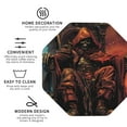 thumbnail image 3 of Disketp Dark Skull King Throne Funny Coasters,4 Pcs Leather Coasters with Holder, Perfect Housewarming Hostess Gifts,Protect Furniture from Water Marks Scratch and Damage-Octagon, 3 of 6
