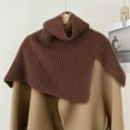 thumbnail image 2 of Ediodpoh Womens Solid Color All Warm Pullover Scarf High Collar Split Knitted Outer Wear Wool Scarf Coffee, 2 of 3