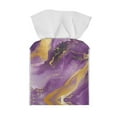 thumbnail image 2 of POLERO Tissue Box Holder Waterproof - Square Leather Tissues Cube Box Cover -Purple Golden Marble Decorative Car Facial Tissue Holder on Table and Barthroom, 5.1"X5.1"X5.5", 2 of 7