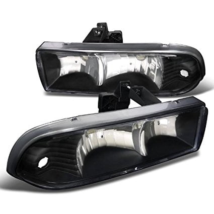 Spec-D Tuning LH-S1098JM-RS Chevy S10 Blazer Pickup Euro Crystal Black Headlights Head Lamps Pair