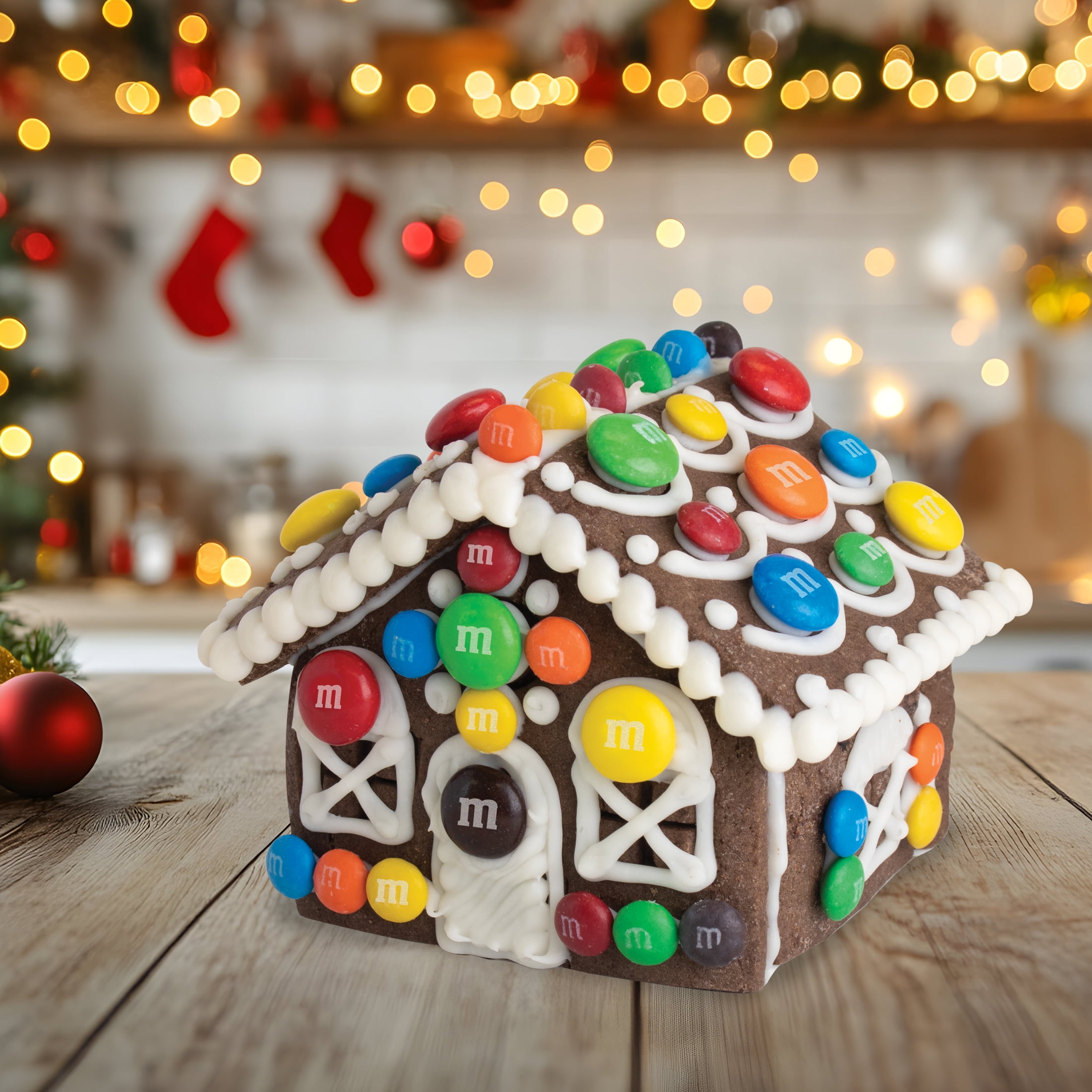 DIY, M&M's Holiday Chocolate Mini House Box Kit, 7oz