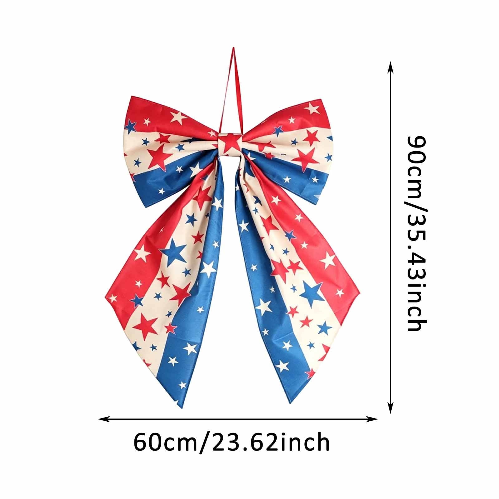 Patriotic Wreath Bows for Front Door Large 35.4" Red White and Blue Ribbon with Stars and Stripes for 4th of July Memorial Day Indoor Outdoor Party Decor