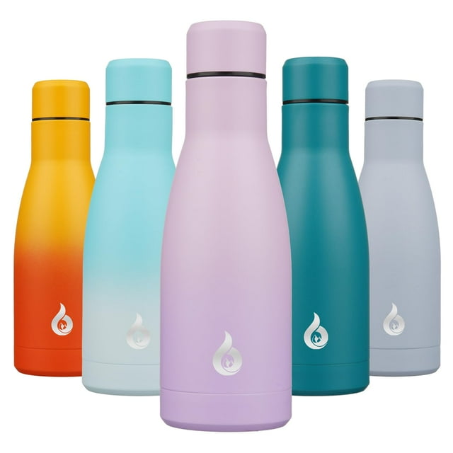 Botella de agua aislante BJPKPK de acero inoxidable de 350 ml, color morado