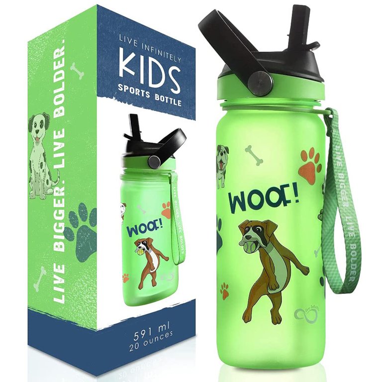 20 oz Kids Straw Water Bottle