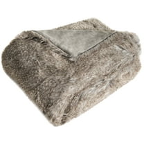 SAFAVIEH Faux Luxe Peacock Abstract Fur Throw, 50" x 60", Grey