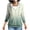 Army Green, variant on Women Gradient Ombre Hoodie Jacket Full Zip Drawstring Hood Pocket Color Block Casual Sweat Coat