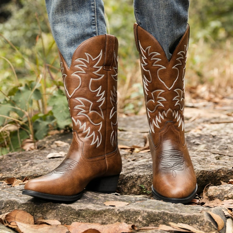 Brown dress cowboy boots hotsell