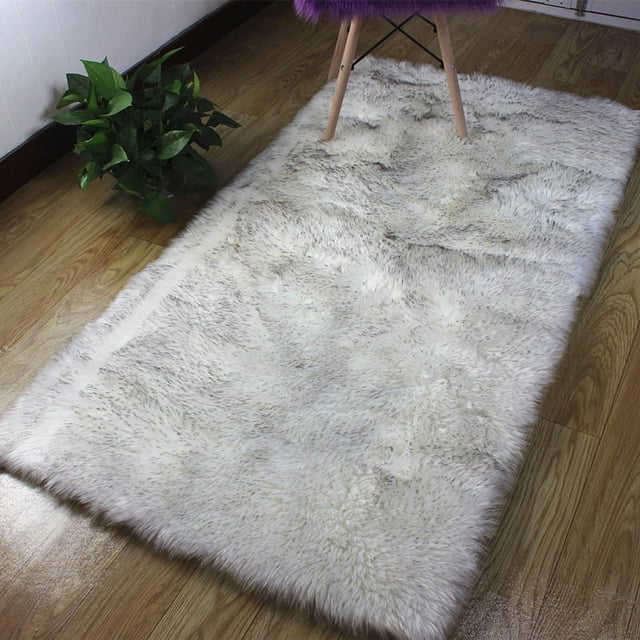 Almohadilla para pies de alfombra de lana de imitación, almohadilla de alfombra nórdica de color sólido de felpa, sala de estar del hogar, dormitorio, alfombra de noche