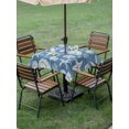 thumbnail image 4 of Outdoor Tablecloth with Umbrella Hole for Patio/Picnic/Party/Camping, Starfish Sea Blue Coastal Waterproof Table Cloth Square Cover Washable, Summer Nautical Shell Beach (60"x 60"), 4 of 9