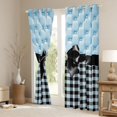 thumbnail image 3 of Manfei Geometric Grid Blackout Curtains,Fashion Bowknot Curtains Pack of 2 (42x84 Each), 3 of 6
