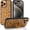 Brown Leopard, variant on Compatible with iPhone 14 Pro Case with Finger Hand Strap Kickstand, Trendy Cool Leopard Cheetah Print Phone Case for Women Men, Full Camera Protection Shockproof Protective Cover, Purple