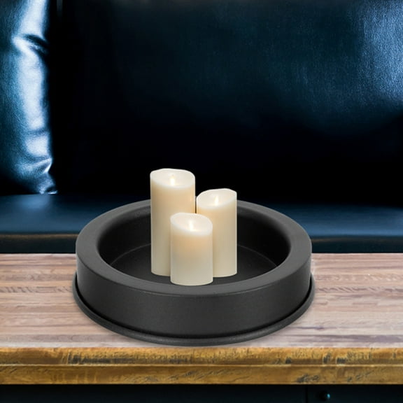 TEHAUX Iron Candle Holder Plate Decorative Craftsmanship for Tabletop Home Decor and Centerpiece