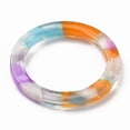 thumbnail image 2 of 10pcs Cellulose Acetate(Resin) Finger Rings Plain Band Rings Colorful Size 6 Inner Diameter: 17mm, 2 of 3