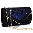 thumbnail image 1 of Bolso de noche Dasein Rhinestone de gamuza sintética para mujer, azul, 1 of 6