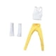 thumbnail image 5 of Conjunto de ropa para muñecas a escala 1:12: chaleco, pantalones y conjunto de yoga con calcetines blancos para figuras de acción. Pantalones amarillos, 5 of 6