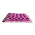 thumbnail image 2 of Ahgly Company Indoor Round Checkered Pink Modern Area Rugs, 5' Round, 2 of 4