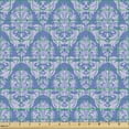 thumbnail image 2 of Ambesonne Damask Fabric by the Yard Upholstery, Modernized Romantic, 10 Yards, Azure Blue Pastel Purple, 2 of 5