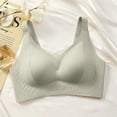 thumbnail image 5 of Womens Wireless T-Shirt Bra, Full Coverage Seamless V-Neck Bras with Adjustable Straps, Light Support Comfort Bra | VerBelle,Green L, 5 of 6