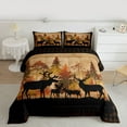 thumbnail image 2 of Homewish Teens Reindeer Wildlife Full Size Comforter Sets, Rustic Farmhouse Bedding Comforter Set, Brown Buffalo Plaid Reversible Bedding Sets, Lightweight Room Decor, 3pcs, 2 of 8