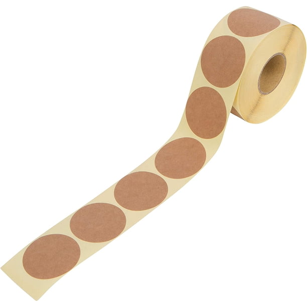 Mobiusea 500pcs 2 Inch Round Kraft Sticker Labels - Perforated Blank Light Brown For Mason Jars