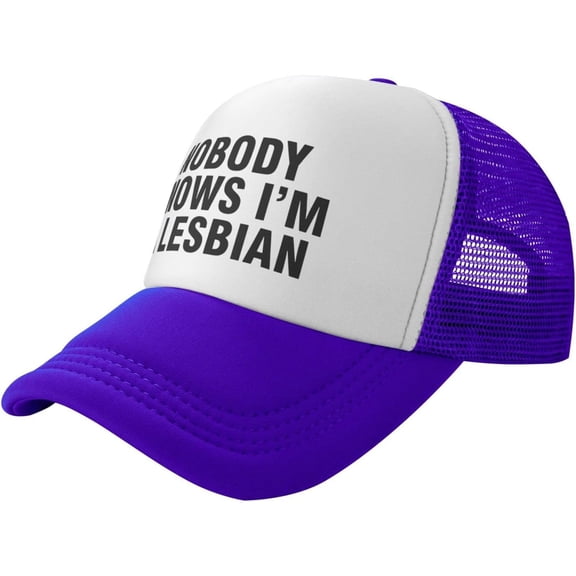 Nobody Knows I'm A Lesbian Hat Gay Pride LGBT Hat Trucker Hat Mesh Baseball Cap Sun Hat