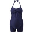 thumbnail image 4 of Mikilon Maillot de Bain de Maternité pour Femmes, Couleur Unie, Plissé, Froncé, 4 of 4